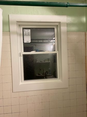 #Window New window in shower with PVC trim