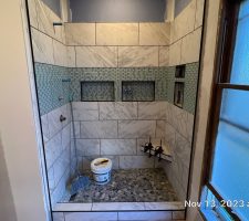 #Bathroom Custom Tiled Bathroom Remodel in Parker City, Indiana In Progress